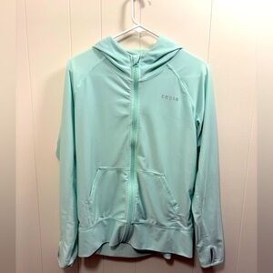 TESLA Women’s Teal Long Sleeve Hoodie Lightweight EUC